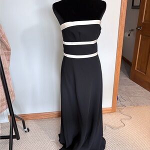 Ann Taylor Strapless Black and Cream Dress